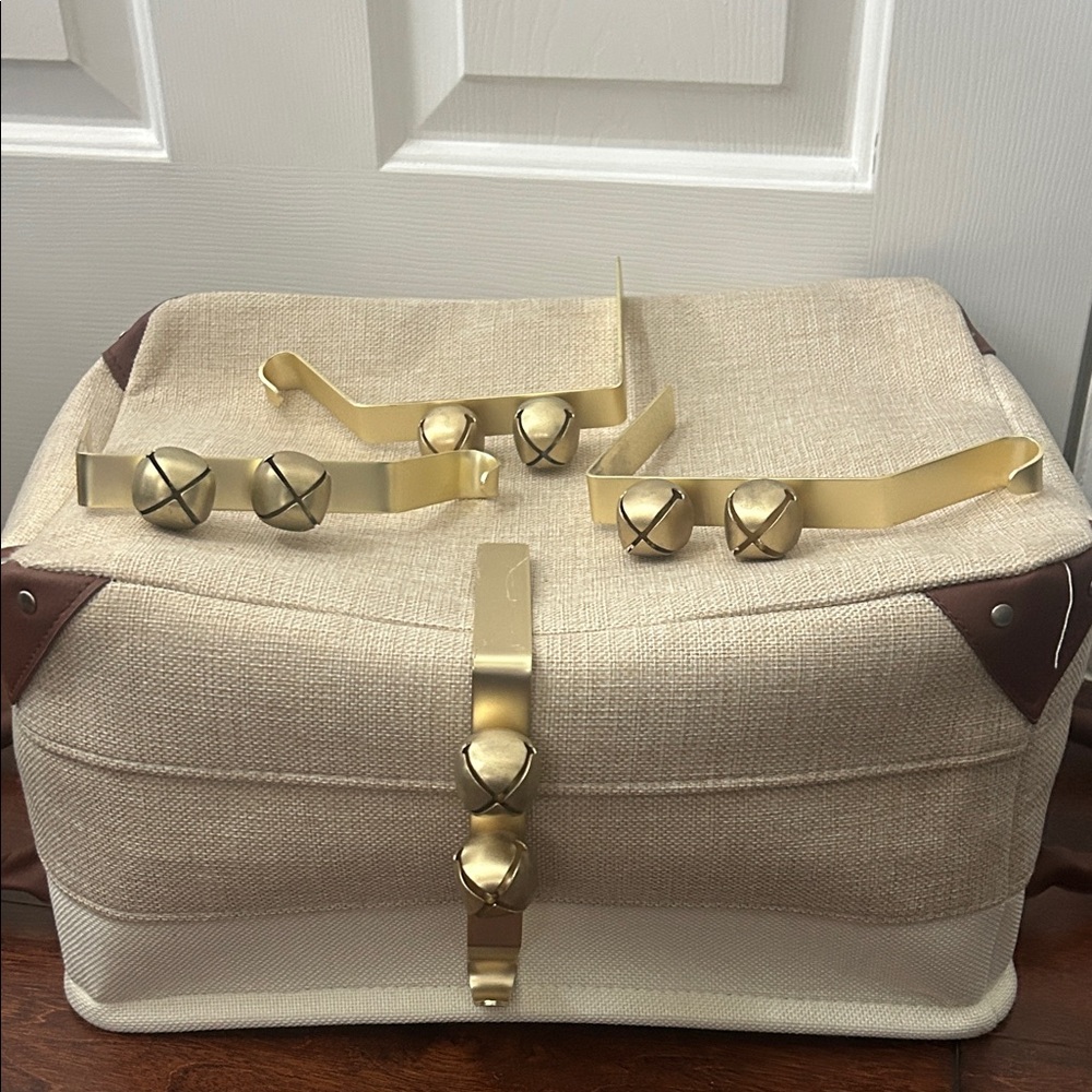 Brass stocking holders with Bells on